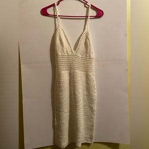 NWT Emory Park Crochet dress beach cover up L off white Coachella festival boho